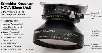 Schneider-Kreuznach Super-Angulon 120mm f/8 Multicoated Copal 0 Large Format Len