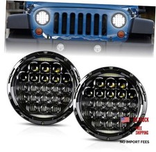 LED Headlights for Wrangler, 7 Inch 150W Round LED Headlights Black-150W