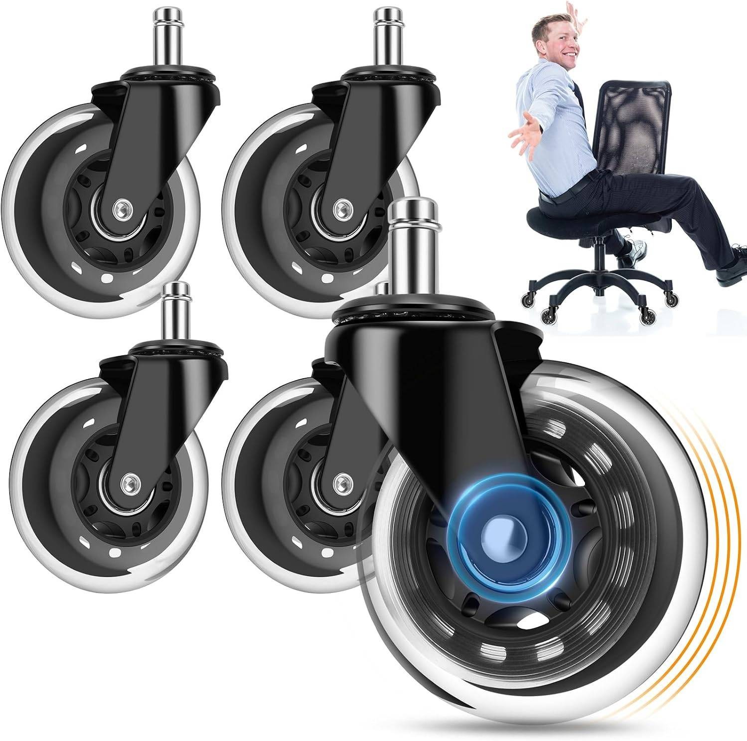 Office Chair Wheels, Outstanding Replacement Roller Blade Wheels for Office