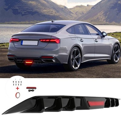 For AUDI A4 A5 A6 A7 S4 S5 B7 Quattro Car Rear Bumper Diffuser Lip w light Gloss