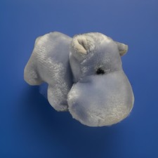 Vintage Applause Hippo Plush 7 Blue Stuffed Animal 1987