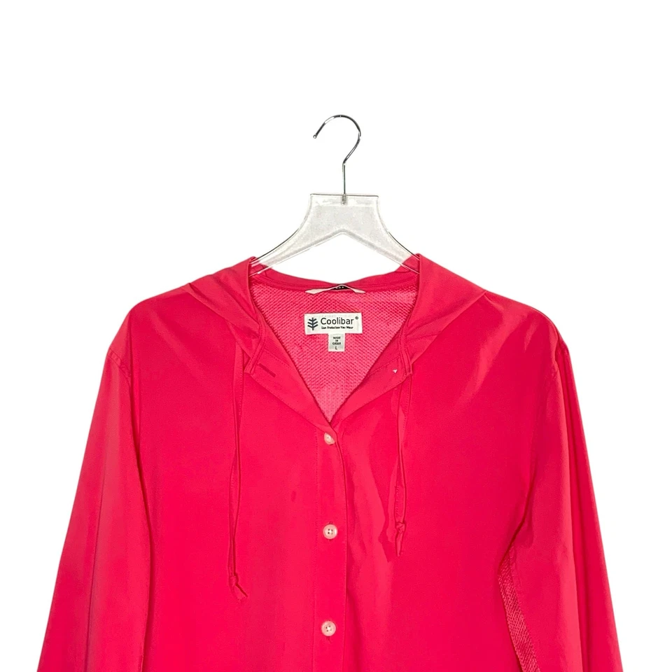 Coolibar L Rosa UPF 50+ Mujer Palma Aire Camisa de Playa Protección Solar Resort Foto 4 de 4