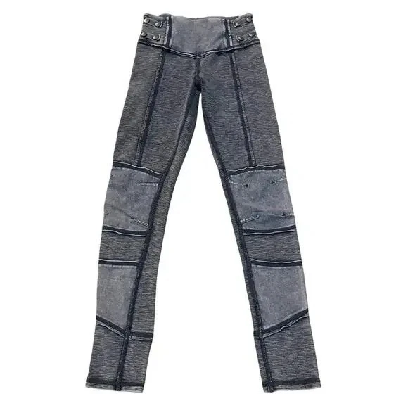 Free People Movement Catch Me If You Can Gray Moto Leggings Size S - Image 4 of 4