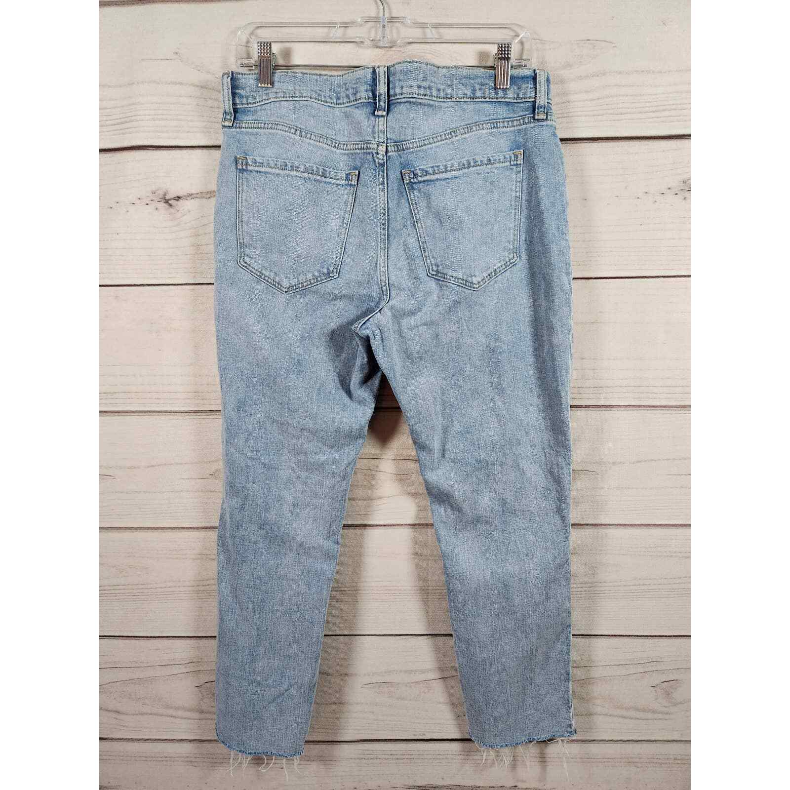 Old Navy Women's Blue Solid Stretch Distressed Mi… - image 2