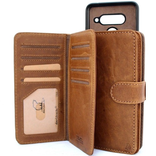 Funda de Cuero Genuino para LG V40 Billetera Libro Magnético Desmontable Lujo 40 - Imagen 3 de 8