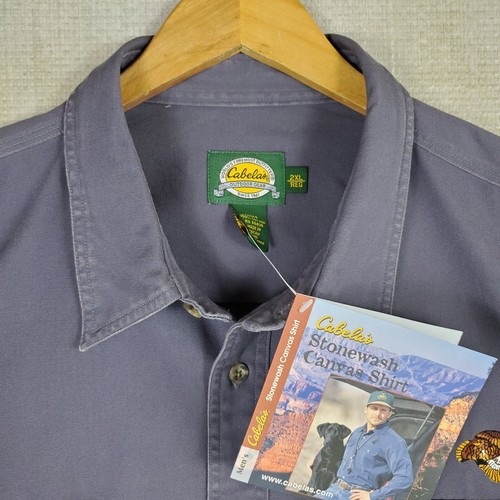 VTG CABELAS NEW Deadstock Size 2XL Mens Canvas Stonewash Shirt 8.5oz Cotton - Picture 16 of 17