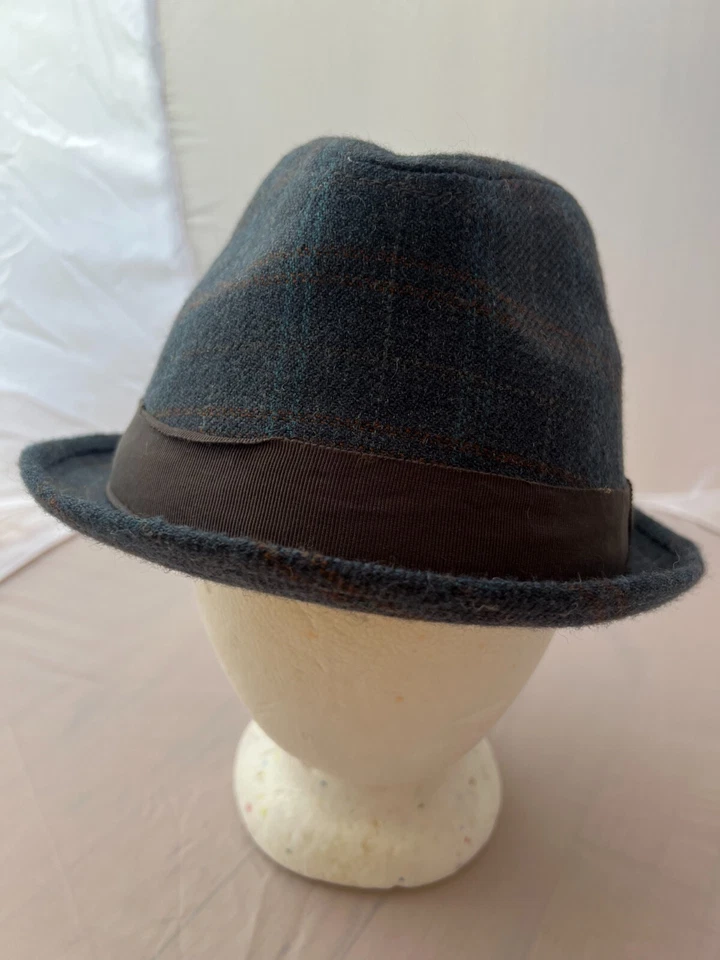 Sombrero Fedora Goorin Bros Para Hombre Azul A Cuadros Rayas Talla Grande Usado Poliéster Foto 3 de 4