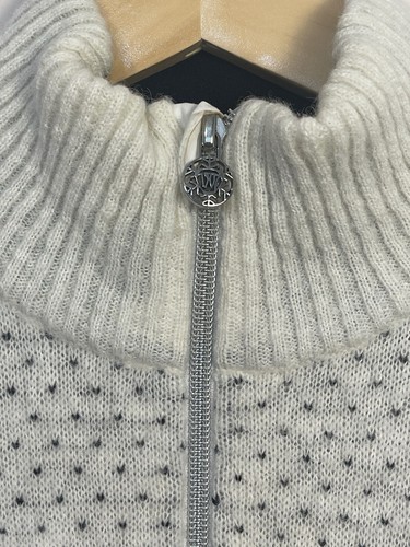 Rossignol Sweater 1/4 Zip Mohair Blend Black White XL Women Nordic Stretch Ski - 第 3/13 張圖片