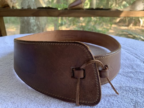 VTG Banana Republic Corset Belt Women Small Leather Tan England Asymmetric READ - Picture 1 of 14