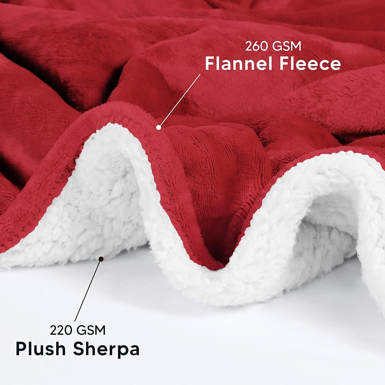 Utopia Bedding Sherpa Bed Blanket 480GSM Plush Blanket Fleece Reversible Blanket - Picture 30 of 88