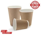 Disposable Takeaway Coffee Cups Kraft Triple Wall Hot Drink Cups 8oz,12oz, 16oz