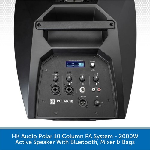 2 x HK Audio Polar 10 Portable Column PA System 2000W Active Bluetooth With Bags - Picture 3 of 8
