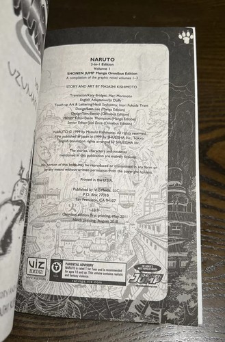 Naruto: 3-in-1 Edition (1-2-3) Volume English Omnibus Manga Shonen Jump Masashi - Picture 8 of 11