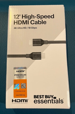 Best Buy Essentials 12' High-Speed HDMI Cable 4k Ultra HD / 18 Gbps