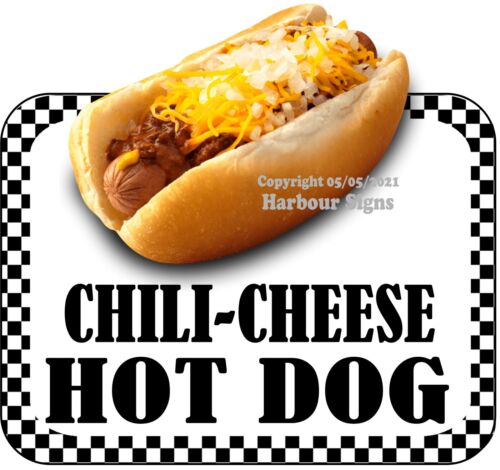 Chili Cheese Hot Dog DECAL Food Truck Concession Vinyl Sign Sticker bw |  eBay