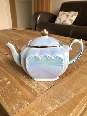Vintage Blue Pearl Kronleuchter Sadler Würfel Teekanne kleinere Größe
