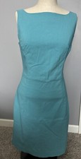 Express Stretch Dress 80’s Inspired Aqua Blue Fitted Dress With Side Slits 5/6