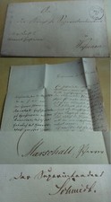 Letter Gro&szlig;monra (K&Ouml;LLEDA) 1868, Fr.  MARSHAL; Answer Superintendent SCHMIDT
