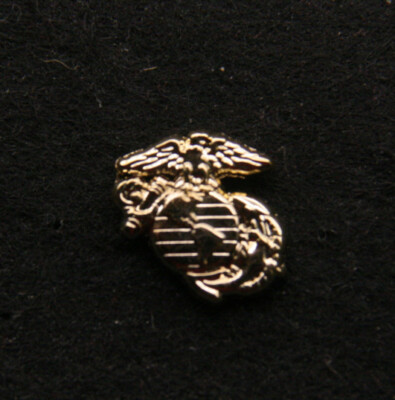 MINI US MARINES 3d EAGLE GLOBE ANCHOR EGA 1/4'' GOLD HAT LAPEL PIN UP USMC WOW