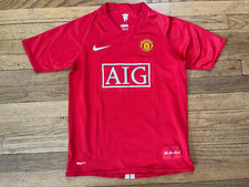 MANCHESTER UNITED AIG NIKE VTG RARE SOCCER FOOTBALL JERSEY  YOUTH L 14-16 2008