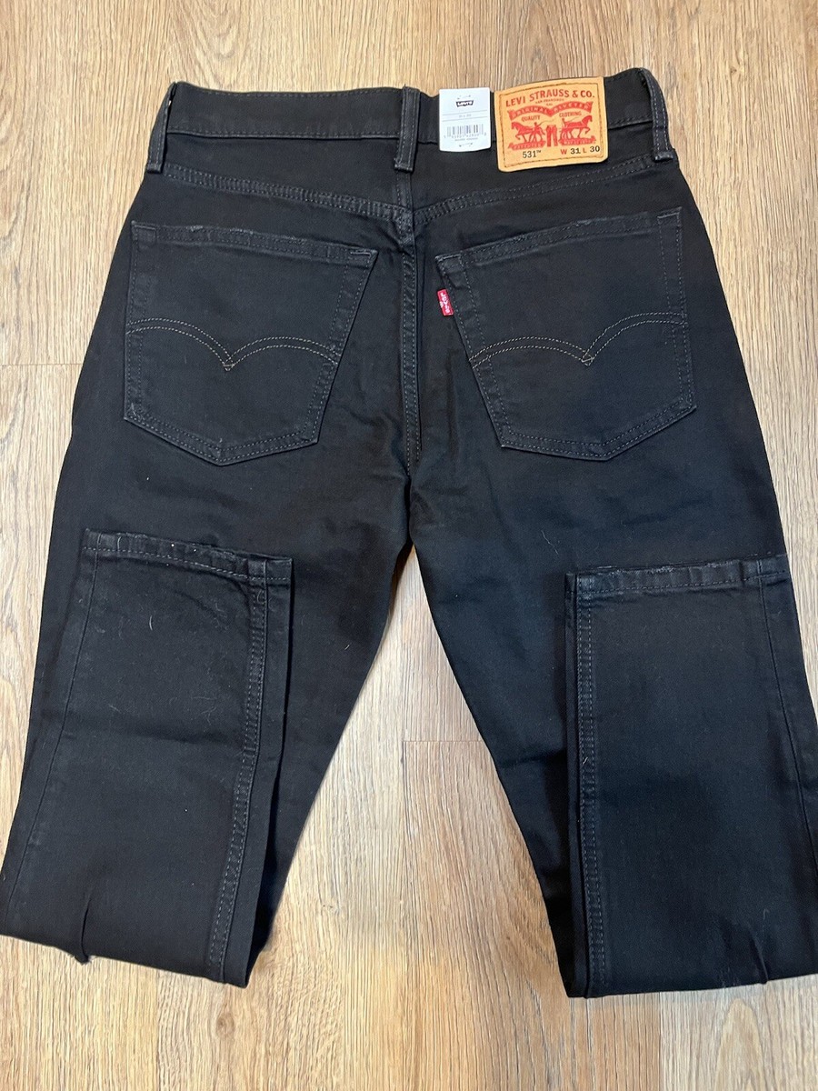 LEVIS Flex 531 Athletic Slim 31x30 Men Black Ripped Jean New | eBay
