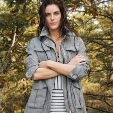 Atm Railroad Indigo White Stripe Jacket Size S