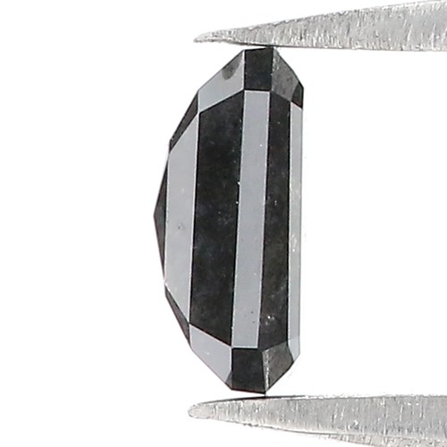 0.84 CT Natural Loose Emerald Cut Diamond 6.20 MM Salt And Pepper Diamond QN257 - Picture 4 of 8