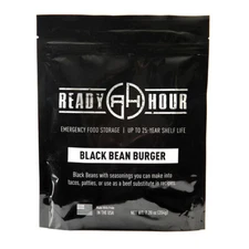 Black Bean Burger Emergency Survival Food Pouch Meal 25 Year Life 6 Servings