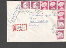 Germany 1981 registered cover Regina Hagele 709 Ellwangen Jagst to Turku Finland