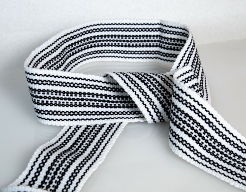 Ukrainian hand woven homespun Hutsul Belt Black White KRAYKA for Vyshyvanka - Picture 4 of 6