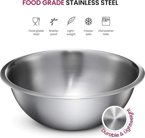 Stainless Steel Mixing Bowls Set, Dishwasher Safe for Cooking, Baking - Picture 3 of 7