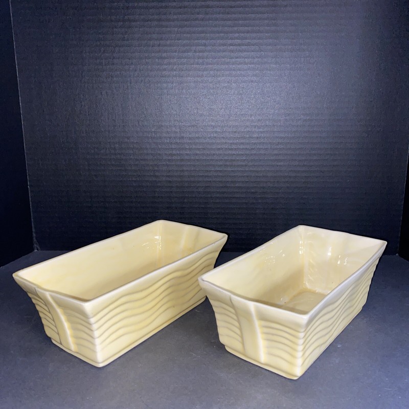 Planter USA Pottery 448 Ceramic Yellow Set Of 2