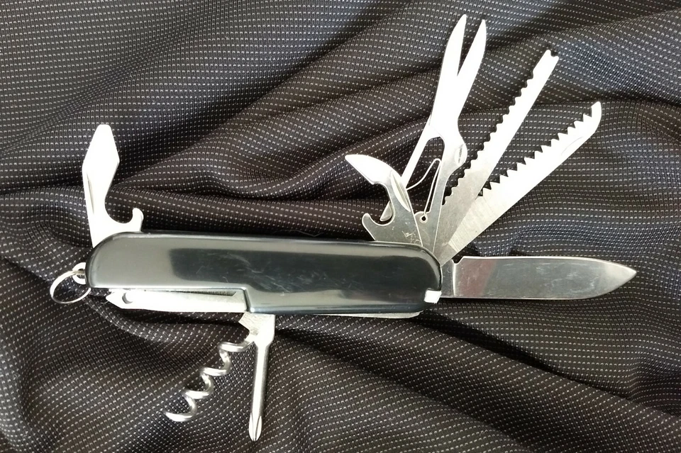 Cuchillo de Bolsillo Rite-Edge Negro Scout Suizo Camping Multi Herramienta - ¡Envío el mismo día! Foto 3 de 4