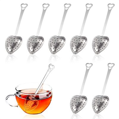 2-Pack Heart Shaped Tea Strainers - Stainless Steel Loose Leaf Tea Infuser Spoons