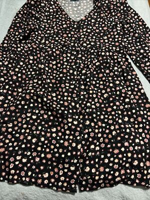 primark long sleeve dress Primark women long dress L textured knit long sleeve black stretch fitted dress