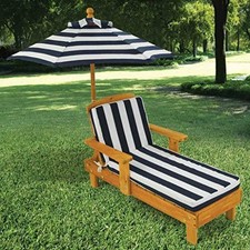 Kidkraft Outdoor Chaise With Umbrella And Striped Fabric For Sale Online Ebay
