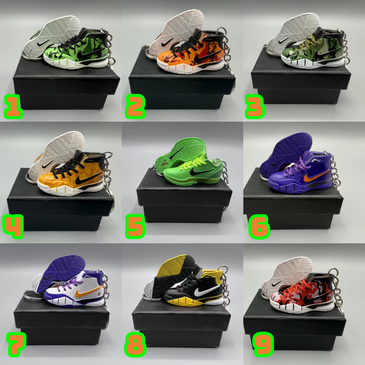 Mini Kobe Noir Mamba Sport Baskets Chaussures Porte clés Avec ou Sans Boîte