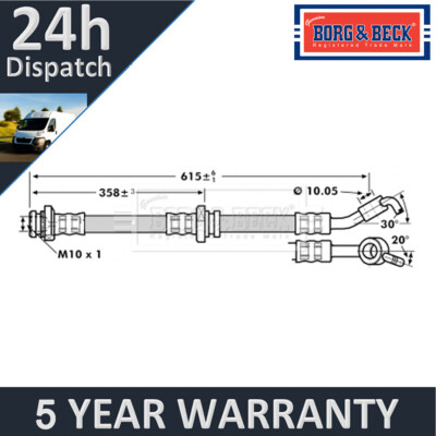 Fits Nissan Micra 2003- Note 2006-2013 Brake Hose Front Right Borg & Beck