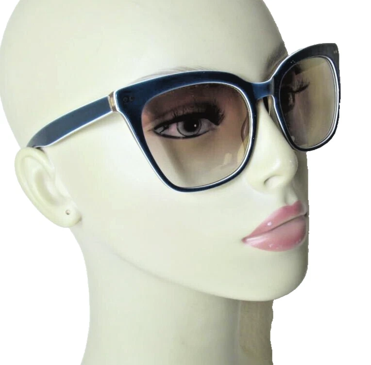 Óculos de sol LILLY PULITZER NV Kenda olho de gato branco-bronze acentuado armação azul marinho - Imagem 4 de 4