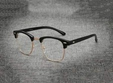 Mens Classy Elegant Retro Style Clear Lens EYE GLASSES Square Gold  Black Frame