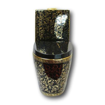 Goldene Toilette Gold-Schwarz Exklusiv Luxus WC Klo Stand Badezimmer Bad