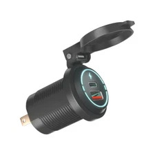 Car Type-C PD+USB Charger QC3.0 Phone Charging Power Supply Socket 12V-24V