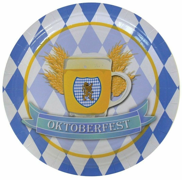 "Pappteller \"Oktoberfest\" Dekoration Mottoparty Deko Party Tisch Deko 8-Tlg."-image