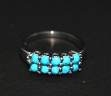 Handmade Natural Turquoise Ring With 925 Sterling Silver Ring For Wedding Gift