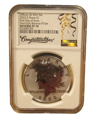 2023-S  PEACE DOLLAR REVERSE PROOF NGC PF70 CONGRATULATIONS First Day of Issue