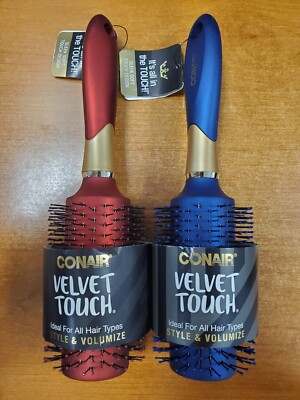 2/3 Pk: Conair Velvet Touch STYLE & VOLUMIZE Round Brush *CHOOSE COLOR/QTY*R8P2b