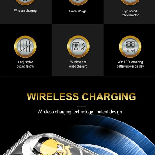 Wireless Charging Hair Clipper High Speed Type-C Rechargeable Hair Cutter - Picture 14 of 27