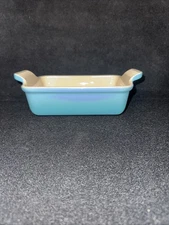 le creuset rectangular baking dish. 8x6. Aqua Marine Color