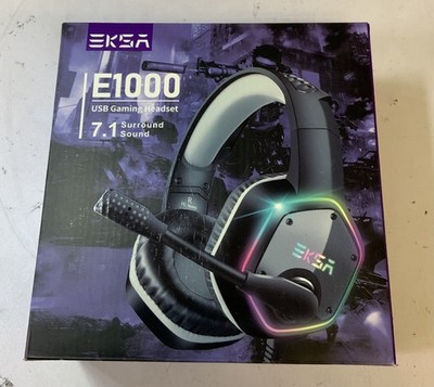 EKSA E1000 7.1 Surround Sound USB Gaming Headset with RGB Light , Black ''O2B''