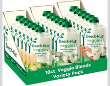 Beech-Nut Stage 2 Baby Food Pouch Variety Pack, Veggie Purees, 18 PouchesReal